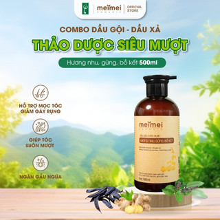 Dầu gội thảo dược meimei organic bồ kết hương nhu gừng mượt tóc ngừa gãy rụng 500ml