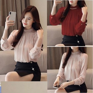 Áo sơ mi nữ dáng rộng tay dài size s m l xl xxl