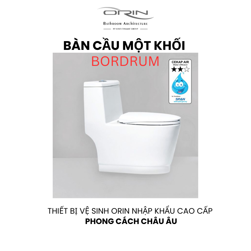 Bàn Cầu một khối nhập khẩu ORIN Bordrum