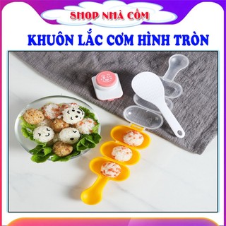 Bộ khuôn lắc cơm kèm vá xúc, dụng cụ khuôn làm cơm nắm hình tròn cho bé ăn dặm. Giúp bé ăn ngon hơn.