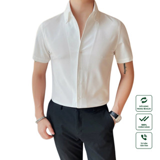  Áo Sơ Mi Nam Trắng Ngắn Tay Cao Cấp Harold Button Down Đi Chơi Vải Thoáng Mát, Thấm Hút Mồ Hôi, Chống Nhăn