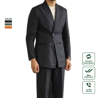Bộ Suit Nam Cao Cấp Harold Havana Linen Suit Double (Jacket + Quần) Bộ Vest Đi Làm, Đi Tiệc Chống Nhăn Thoáng Mát