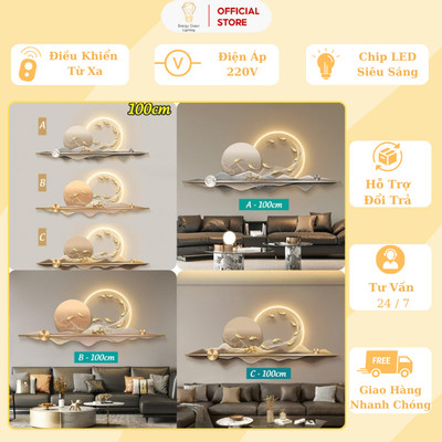 Tranh Đèn LED Energy Green Lighting DT-8561 Cửu Ngư Quần Hội - 100cm - Phong Cách Hiện Đại , Trang Trí Decor Phòng Khách