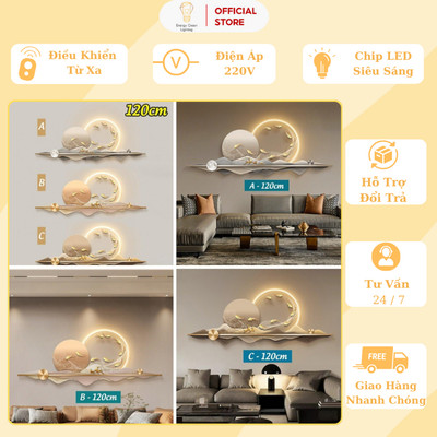 Tranh Đèn LED Energy Green Lighting DT-8561 Cửu Ngư Quần Hội - 120cm - Phong Cách Hiện Đại , Trang Trí Decor Phòng Khách