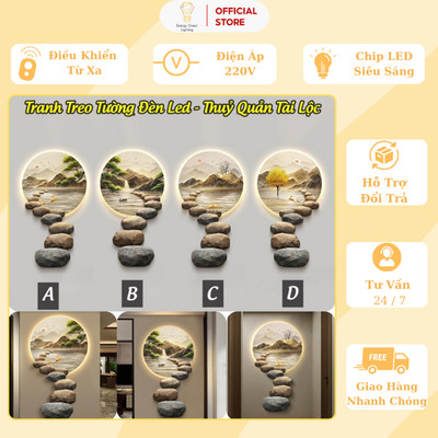 Đèn Tranh LED Energy Green Lighting DT-8562 - Thủy Quản Tài Lộc - Phong Cách Hiện Đại Cao Cấp, Decor Phòng Khách