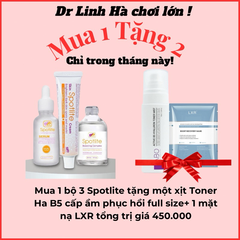 Bộ 3 sản phẩm Spotlite giảm nám tàn nhang từ gốc,ngăn tái nám , làm sáng da chống lão hoá Dr Linh Hà