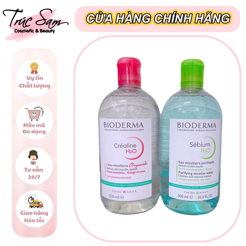 Tẩy trang bioderma mẫu mới 500ml