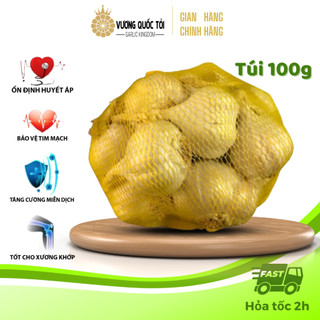 Tỏi Lý Sơn nhiều tép - Vương Quốc Tỏi, loại Gold, túi 100g, đã làm sạch cắt ngắn cuốn