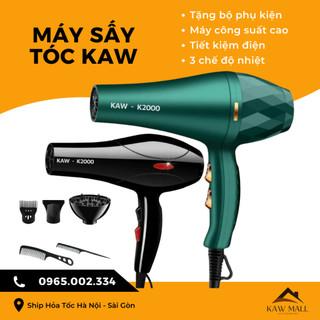 Máy Sấy Tóc KAW K2000, Công Suất 2000W, 2 Chiều Nóng Lạnh, Kèm 5 Phụ Kiện, Công Suất Mạnh Sấy Nhanh Khô