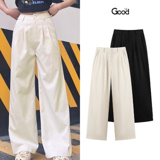 Quần Kaki nữ "Harmony Pants" THE GOOD, Quần ống suông kaki chiết ly, hai màu basic, dễ phối đồ