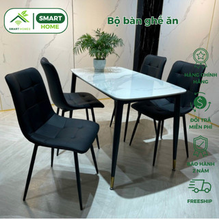 Bộ bàn 4 ghế SmartHomes GA03 bộ bàn ghế nhập khẩu khung sắt chắc chắn