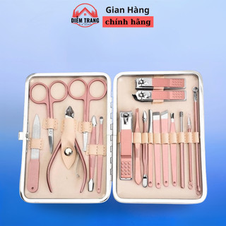 Bộ Dụng Cụ Bấm Móng 18 Chi Tiết, Cắt, Dũa, Bấm Móng Chăm Sóc Móng Tay Kèm Hộp Bao Da ( Hàng Đẹp )