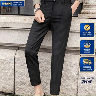 Quần Tây Nam Kẻ Sọc, Quần Âu Nam Hàn Quốc Vải Cotton Cao Cấp Thời Trang HOT Dễ Phối Đồ, Bền Đẹp Tôn Dáng - iMan Store