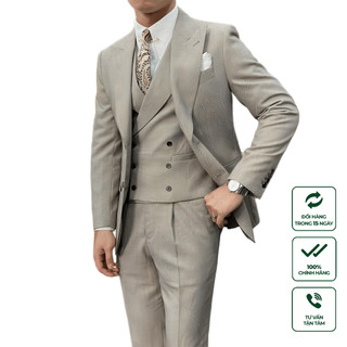 Bộ Suit 3 Mảnh Nam Cao Cấp Harold Gregory 1 Hàng Khuy Công Sở, Sang Trọng Cổ Điển, Chống Nhăn, Độ Bền Cao, Formal