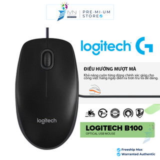 Chuột Logitech B100 Có Dây - Hàng Chính Hãng