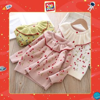 Áo khoác cardigan len dài tay cherry (2 màu) N00612