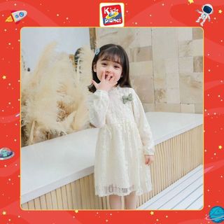 Đầm ren dài tay cho bé nặng 8-28kg, cao 80-140cm (N00603)