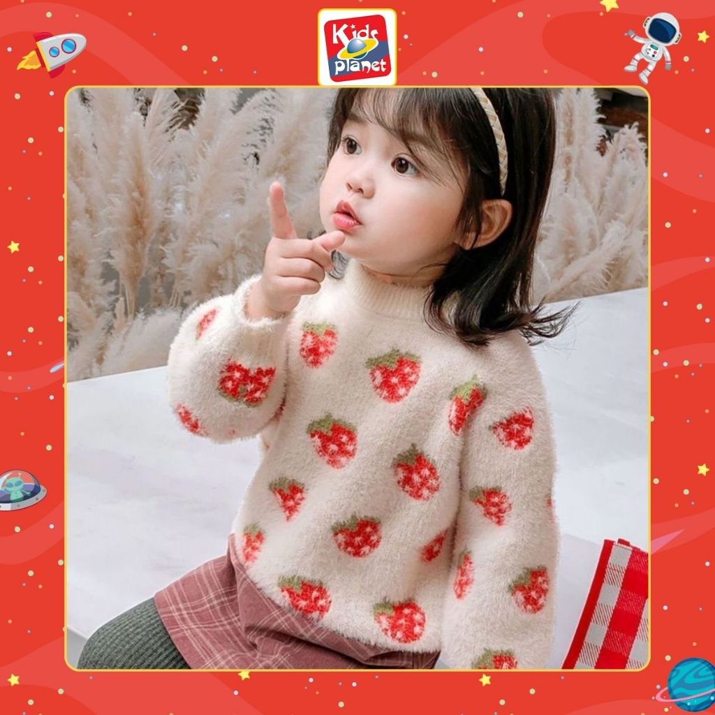 Áo len quả dâu cho bé N00610