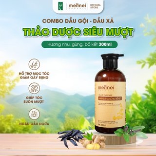 Dầu gội thảo dược mượt tóc meimei organic hương nhu gừng bồ kết kích thích mọc tóc 300ml