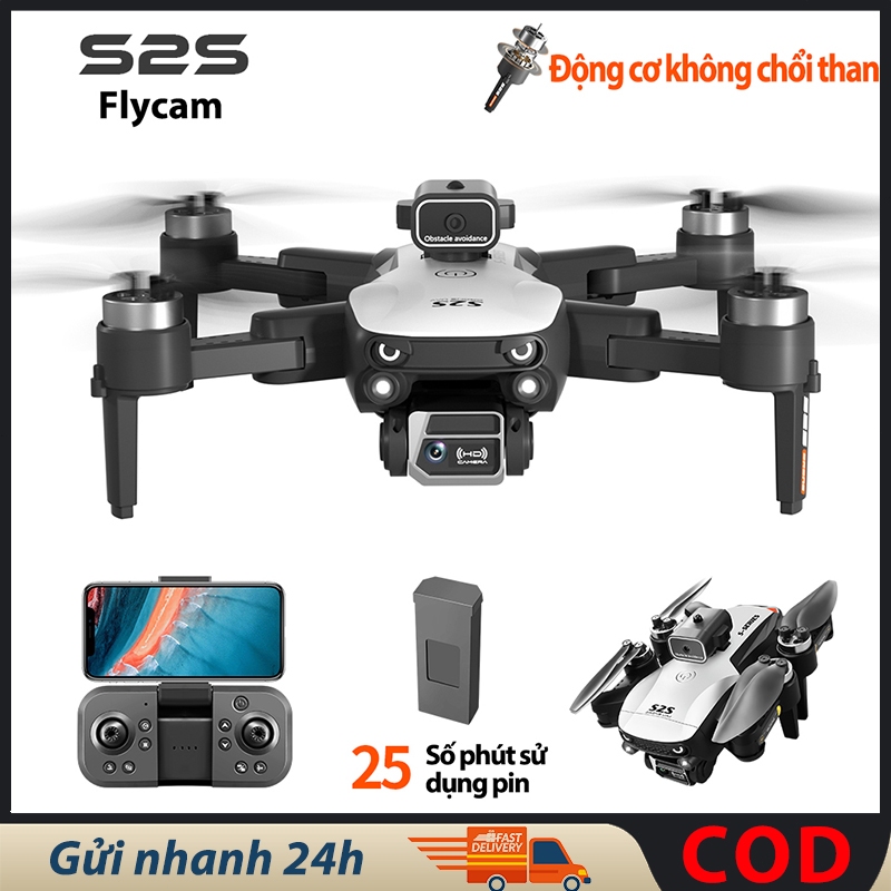 Máy Bay mini Flycam S2S Max,Drone Camera kép HD,Điều chỉnh ống kính từ xa,Động cơ không chổi than,Bay đầm ổn định