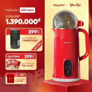 Máy Xay Nấu Đa Năng 5in1 nắp Inox Lazychef - Máy Xay Sinh Tố, Máy Làm Sữa Hạt - Dung Tích 800ml