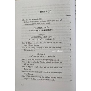 Sách Bộ Luật Tố Tụng Dân Sự (Hiện Hành) (Sửa đổi, bổ sung năm 2019,2020,2022,2023)