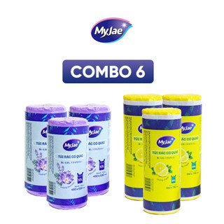 Combo 6 Túi Rác Có Quai MyJae, Tự Phân Hủy, Dạng Cuộn 2 Size 10L 25L