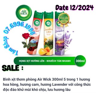 NƯỚC HOA XỊT PHÒNG THƠM LÂU AIRWICK (CHAI 300ML) - NHẬP KHẨU MALAYSIA