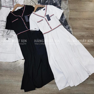Đầm váy midi TMY cổ tim dáng xòe hàng xuất dư xịn