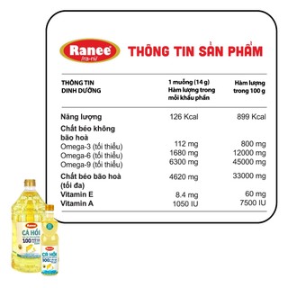 Dầu ăn dinh dưỡng Ranee CÁ HỒI 2L