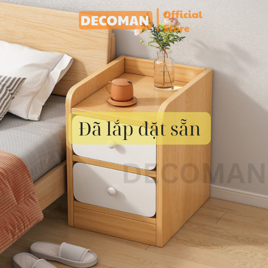 Tủ gỗ đầu giường có ngăn kéo tiện lợi phong cách Hàn Quốc hiện đại thương hiệu DECOMAN - D41