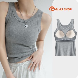 Áo Ba Lỗ Nữ Basic Có Mút Ngực Áo Tanktop Dáng Body Thun Tăm Co Giãn Thoáng Mát - GLA03