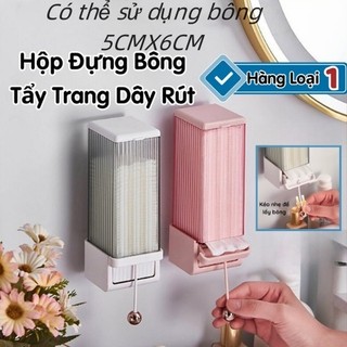 Hộp đựng bông tẩy trang cao cấp gắn tường rút bông tẩy trang tự động có nắp đậy chống bụi Rosslynaccessory