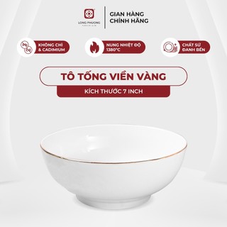 Tô Tống viền vàng cao cấp sứ Long Phương