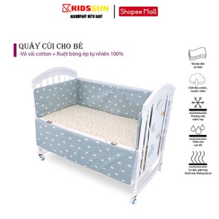 Quây cũi KIDSSUN cho bé bao gồm ruột bông mềm và vỏ chất vải Cotton 100% mẫu mới nhiều màu sắc (KHÔNG BAO GỒM CŨI)
