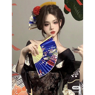 Trang phục kimono đen cam siêu ngầu ( sẵn )