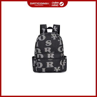 Balo DirtyCoins Letters Monogram Denim Backpack - Black