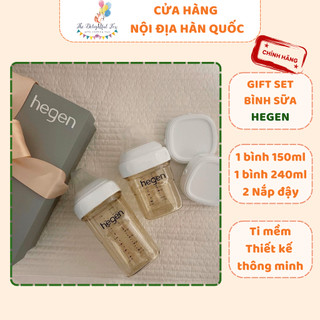 Gift Set 2 Bình Sữa Hegen Hàng Chính Hãng Singapore Cho Bé Ti Mềm, Thiết Kế Thông Minh