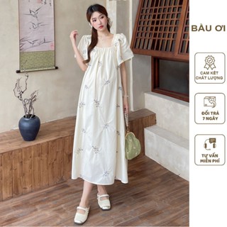  ĐẦM VÁY BẦU TIỂU THƯ DỰ TIỆC CƯỚI CHẤT TƠ THÊU SANG CHẢNH V843 - VÁY BẦU CÔNG SỞ MÙA HÈ HÀNG THIẾT KẾ 