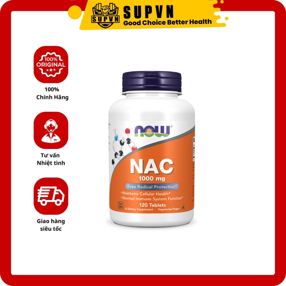 Now Nac 1(600mg - 1000mg) 100, 120, 250 viên - Thực phẩm giải độc gan