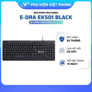 Bàn phím văn phòng e-dra ek501 black