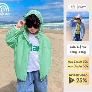 Áo chống nắng bé trai size đại Magickids áo khoác chống nắng có mũ cho bé từ 15 đến 45kg chất thun lạnh ACN24001