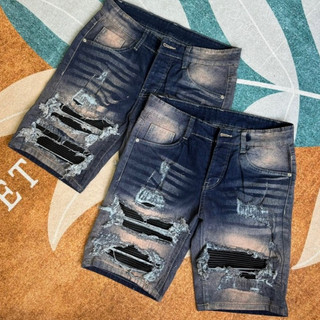 quần short jean nam ngắn đen rách vá da kiểu đẹp mẫu mới hot,chất jean giãn bụi cá tính hàng chuẩn shop