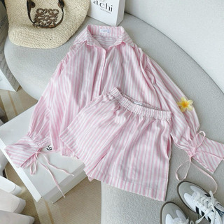 SET SƠ MI KẺ SỌC OVERSIZE + SHORT