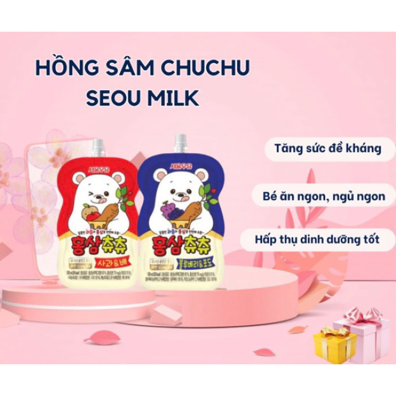 Nước Hồng Sâm Chuchu (Chu Chu) Hàn Quốc Cho Bé Giúp Bé Ăn Ngon Ngủ Ngon, Tăng Đề Kháng