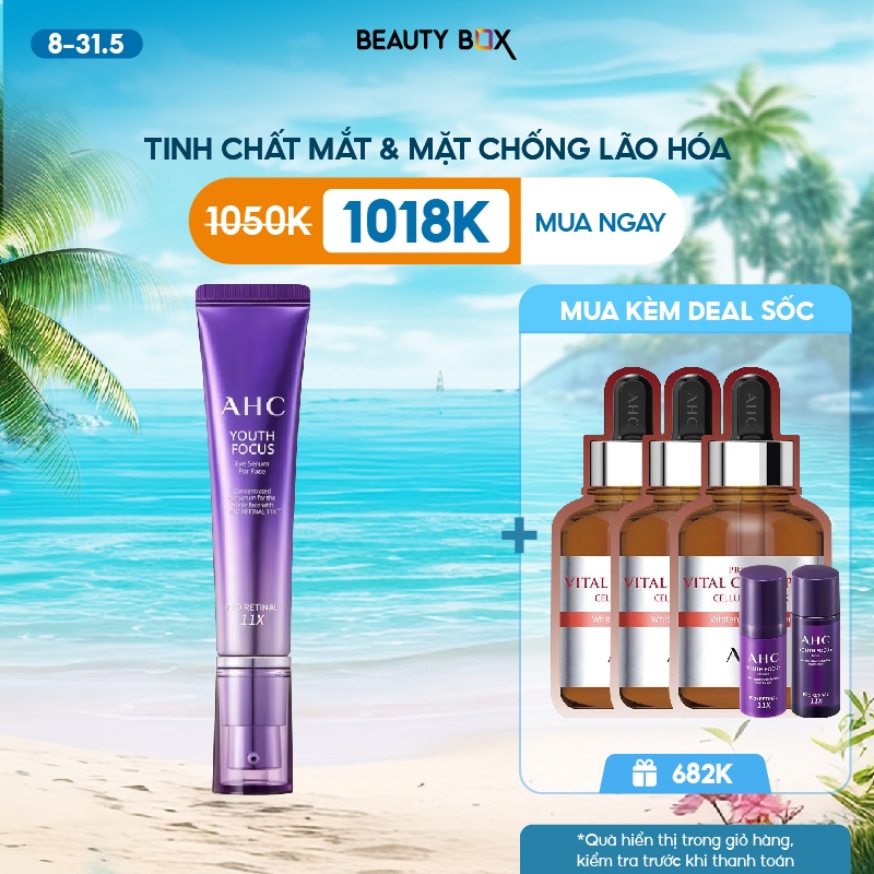 Tinh Chất Chống Lão Hóa Vùng Mắt & Mặt AHC Youth Focus Eye Serum For Face 30ml