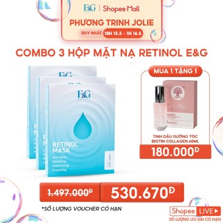  Combo 3 hộp Mặt nạ Retinol phục hồi làm trắng và căng bóng da, chống lão hoá da 25gx9