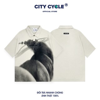 Áo Polo Local Brand Migration V2 thun cổ bẻ City Cycle form rộng oversize nam nữ
