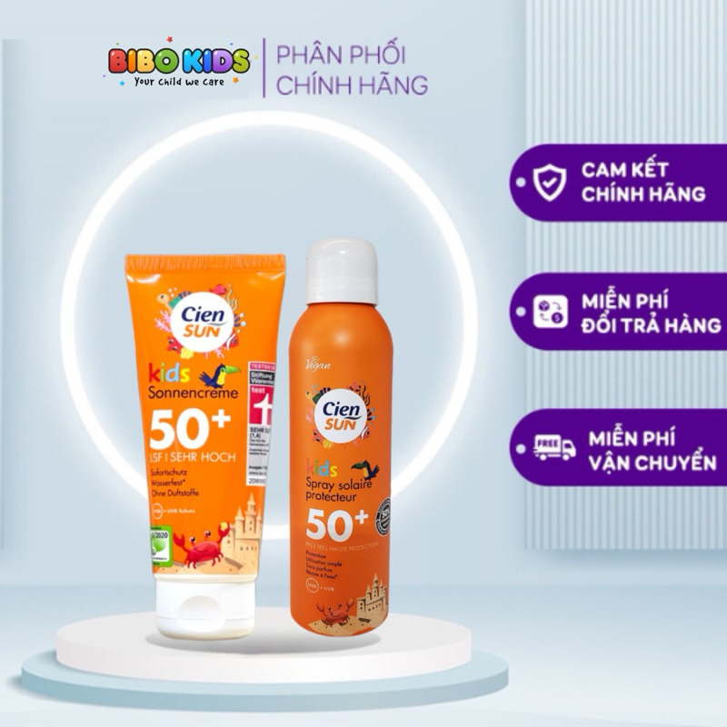 Kem xịt chống nắng Cien Sun Kids Sonnencream SPF 50+ của Đức