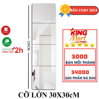 (CHỐNG VỠ) Gương Dán Tường Toàn Thân Siêu Nét, Gương Dán Tường Soi Nhà Tắm Tiện Dụng, Decor Phòng 30x30cm